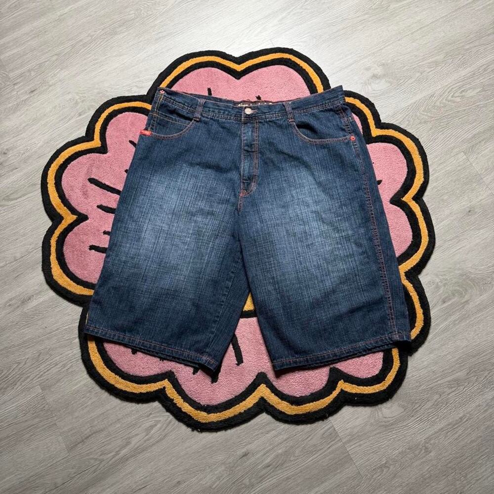 Vintage Y2K 5ive Jungle & Co Loose Fit Denim Jean Shorts Jorts Size 42 Blue